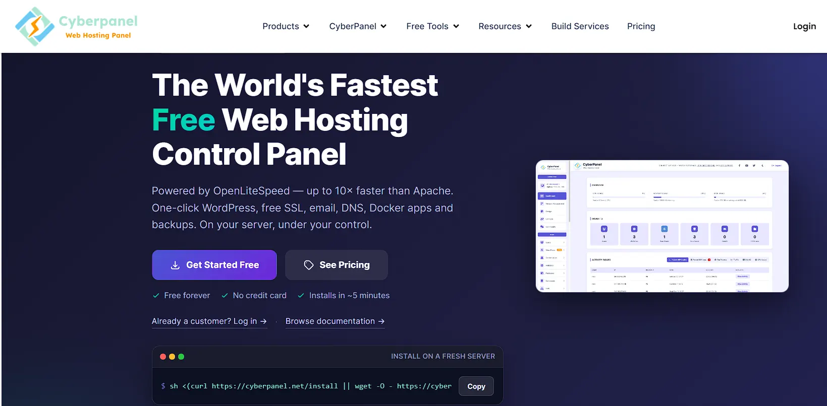 cyberpanel The World's Fastest Free Web Hosting Control Panel