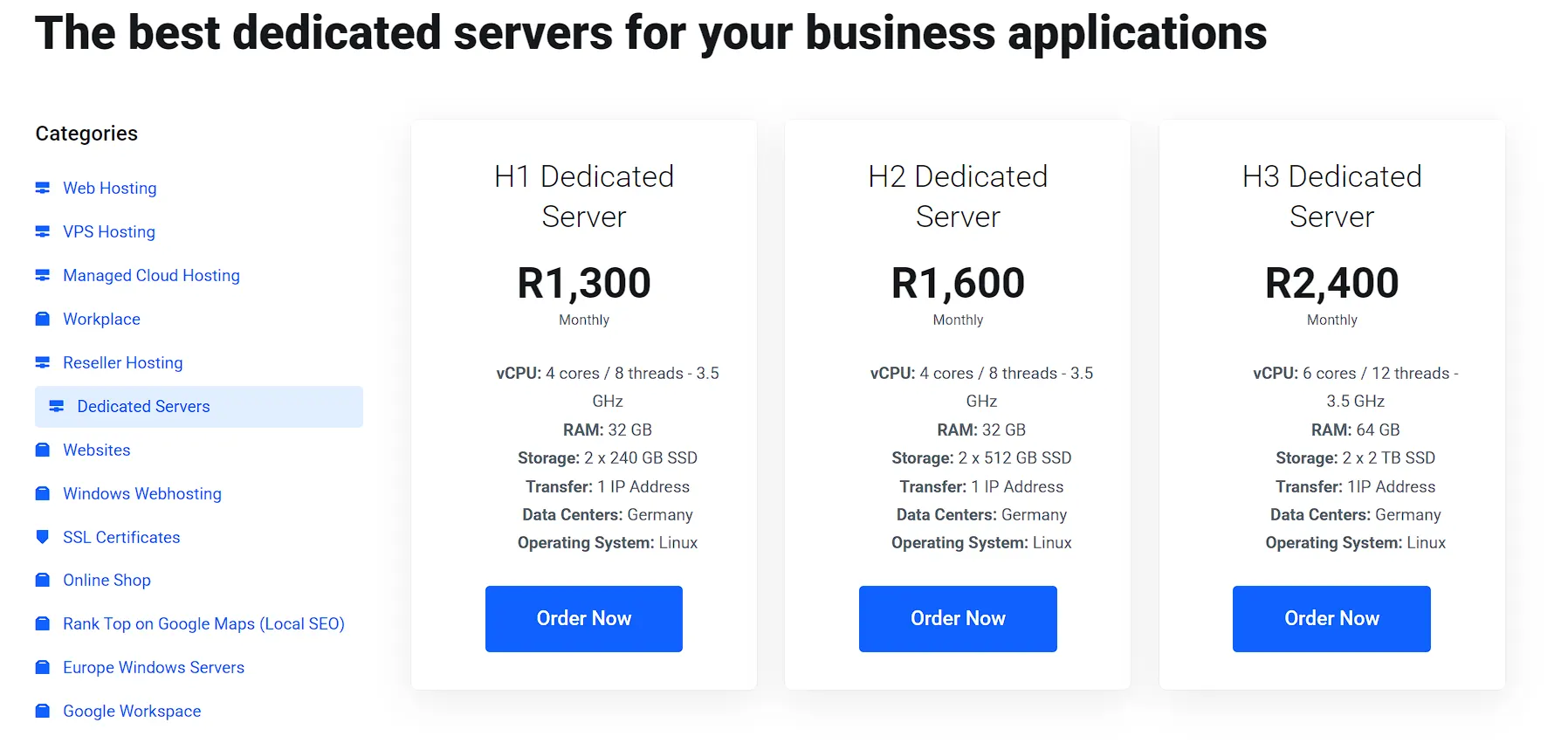The best dedicated servers for your business applications
