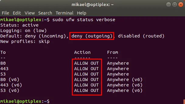 sudo ufw default deny incoming