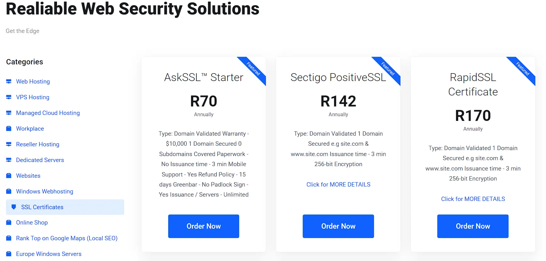 SSL Realiable Web Security Solutions