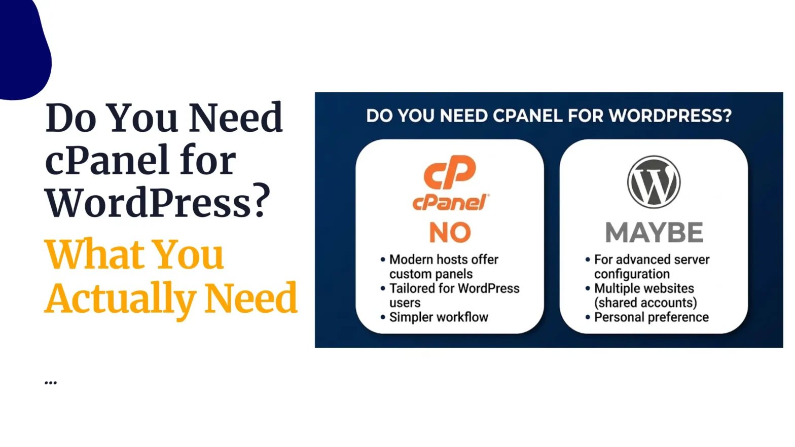 Do You Need cPanel for WordPress? What You Actually Need