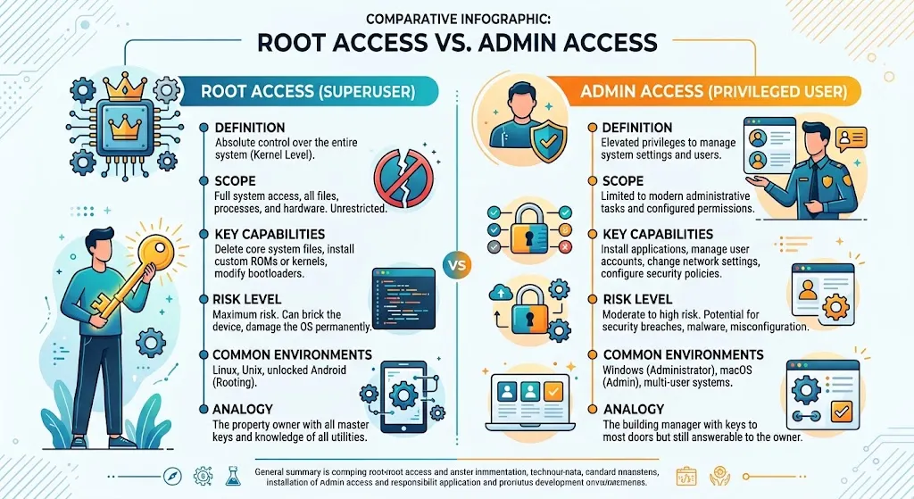 Root Access vs Admin Access