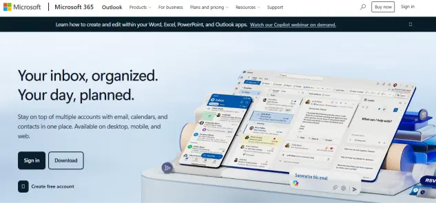 image showing the interface of Microsoft 365