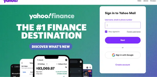 image showing places to fill in in a sign in form for yahoo