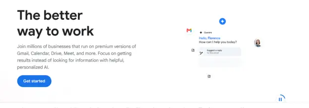 image showing the screenshot of google workspace