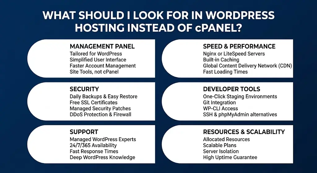 What Should I Look for in WordPress Hosting Instead of cPanel?
