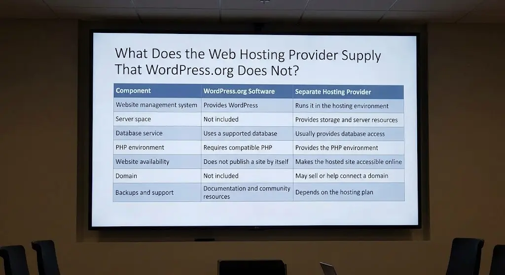 Who Handles What: WordPress.org Software vs. a Hosting Company