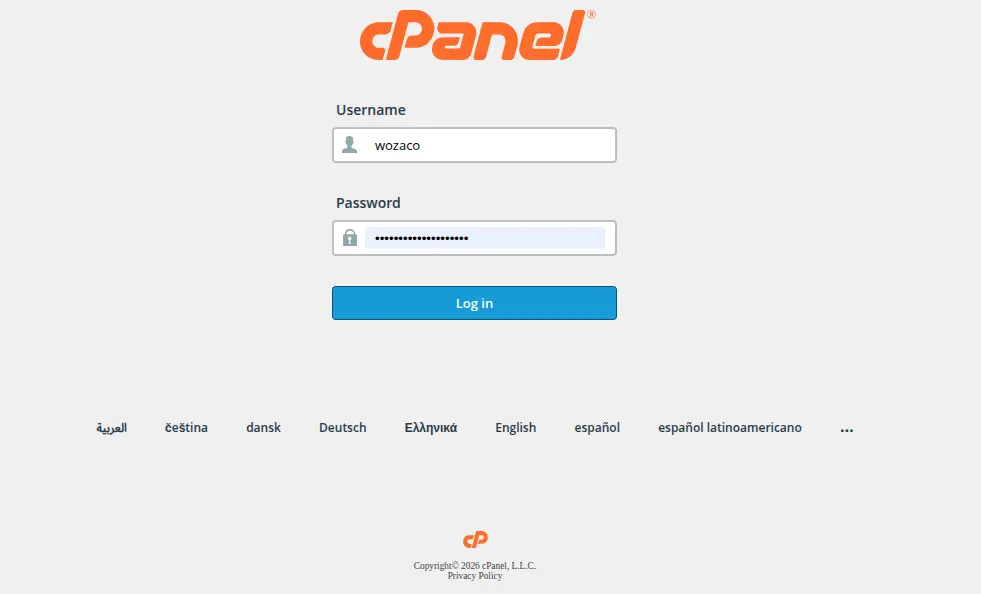 cpanel login
