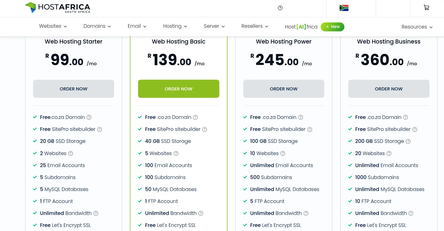 hostafrica cpanel