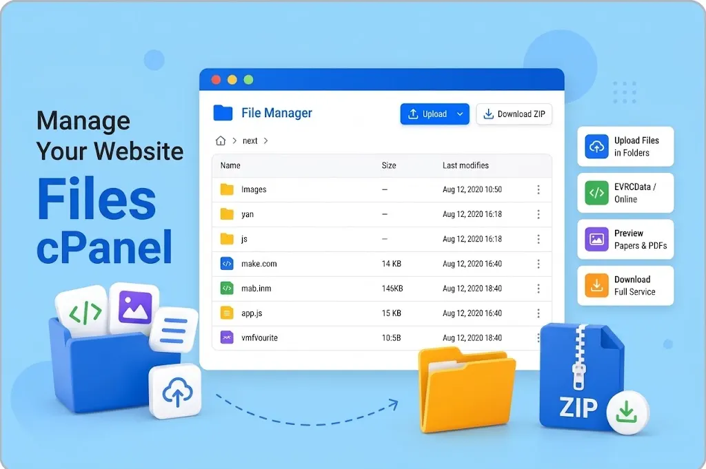 manage website files in cpanel