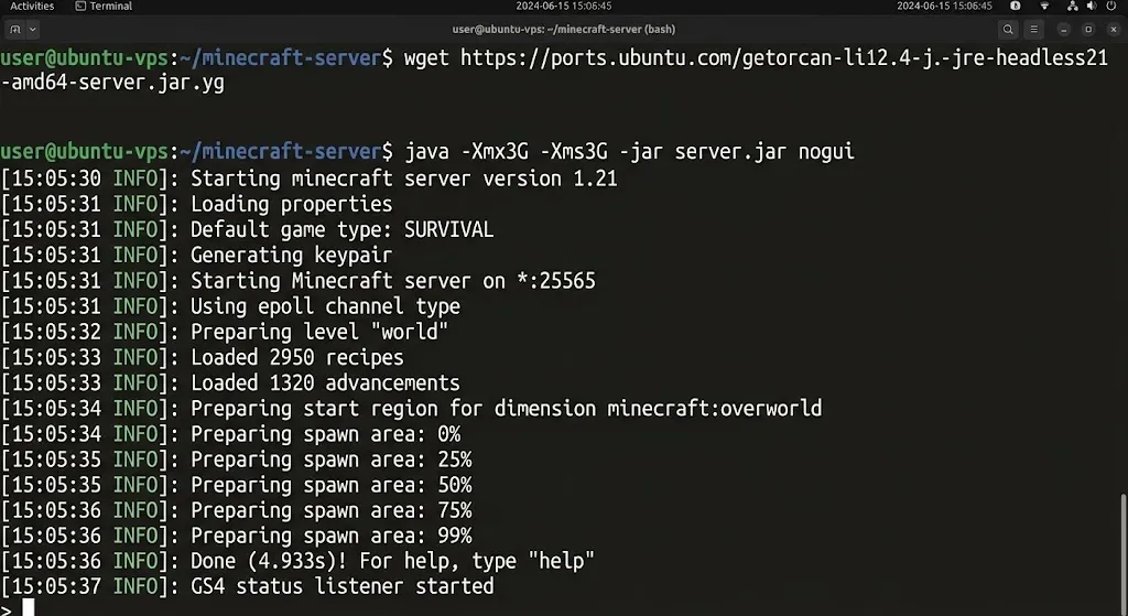 java -Xmx3G -Xms3G -jar server.jar nogui